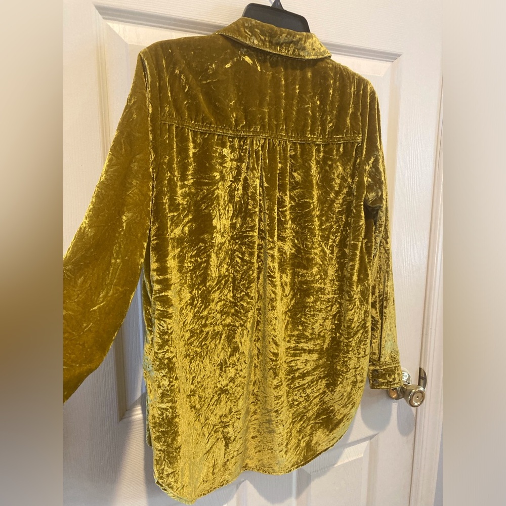 Maeve Anthropologie Burnout Crushed Velour Gold Boho Whimsigoth Festival WM SZ 0 - Picture 9 of 14